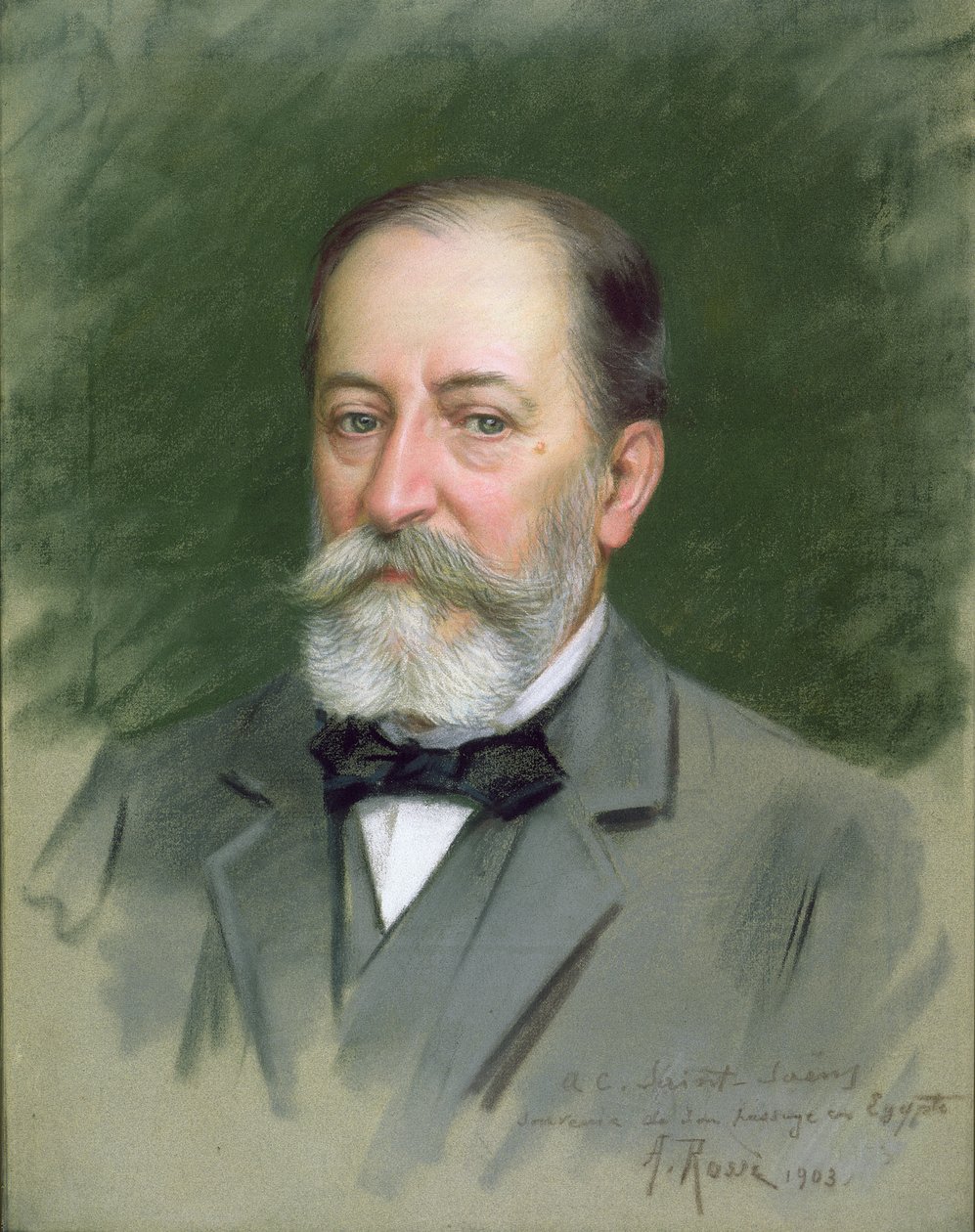 Camille Saint-Saensin (1835-1921) muotokuva 1903 (pastelli paperille) tekijältä Alberto Rossi