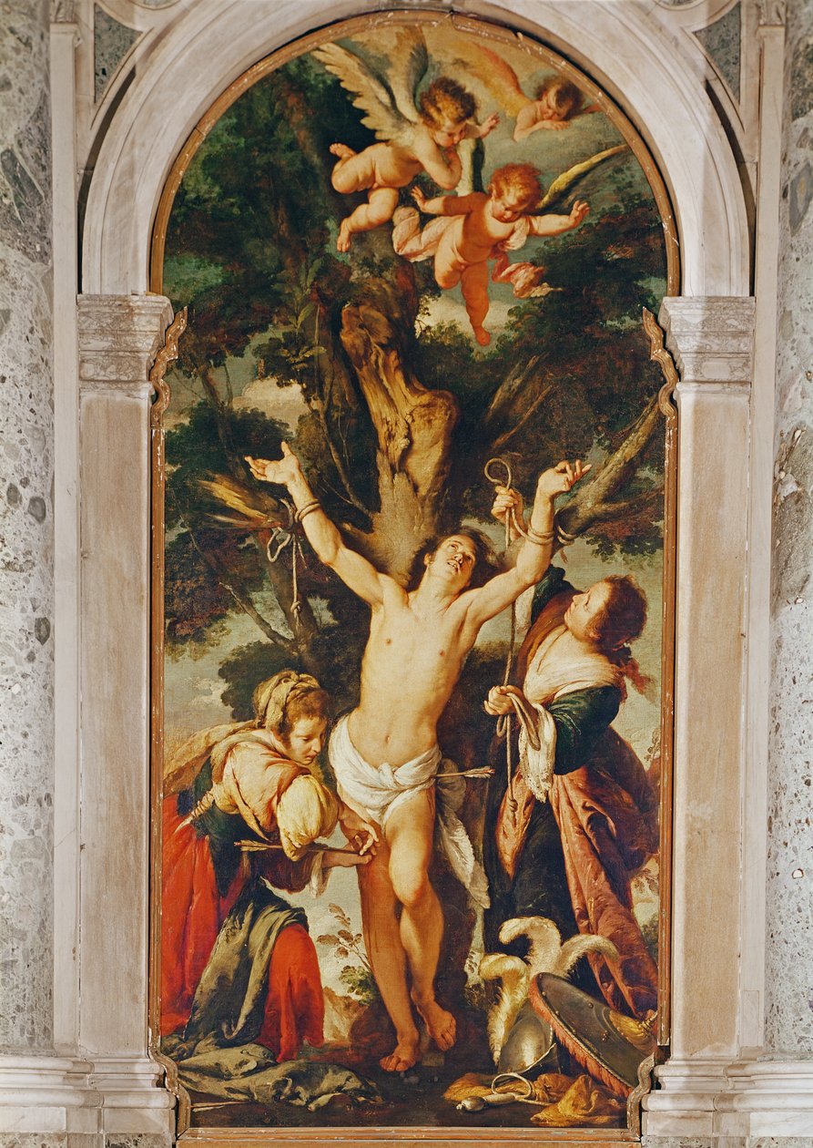 Pyhän Sebastianin marttyyrikuolema Benedictus XIII:n kappelissa tekijältä Alberto Sforza
