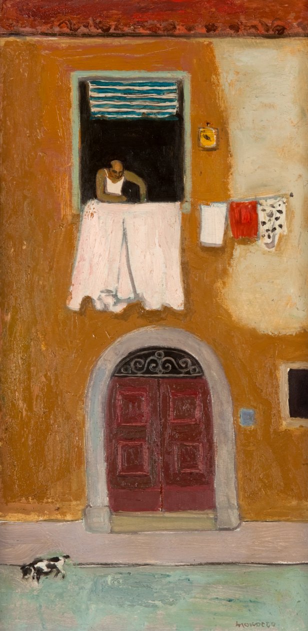 Ikkuna Orbetellossa, n.1980 (öljy levylle) tekijältä Alberto Morrocco
