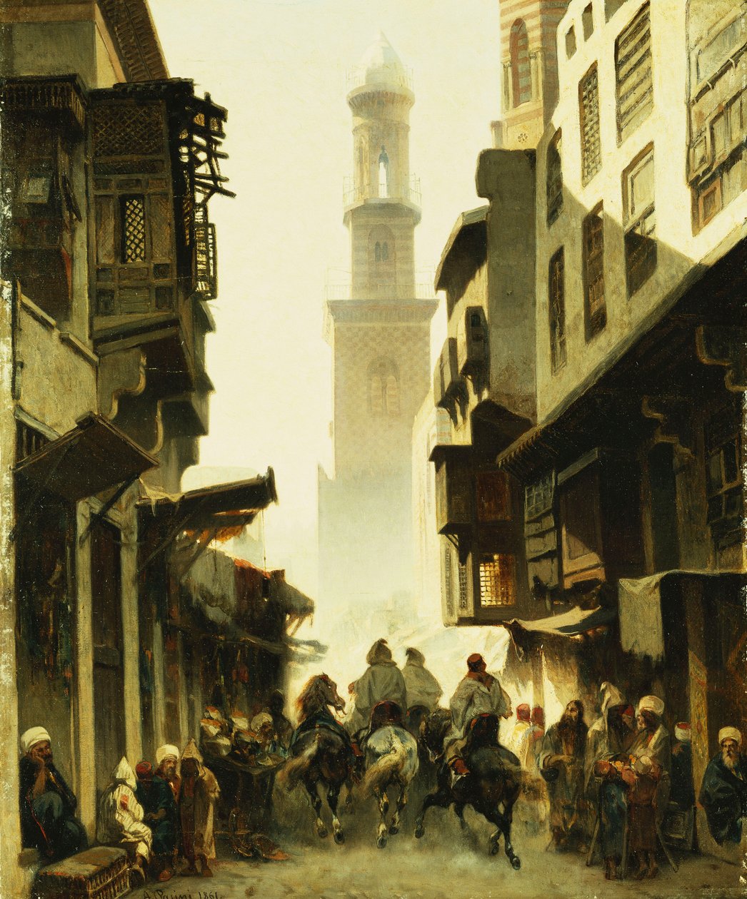 Katukuva Damaskoksessa, 1861 tekijältä Alberto Pasini