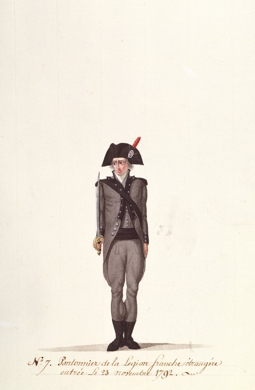 Ranskan muukalaislegioonan pontoneeri, Coppetiers, 23. marraskuuta 1792 tekijältä Albertus Gregorius