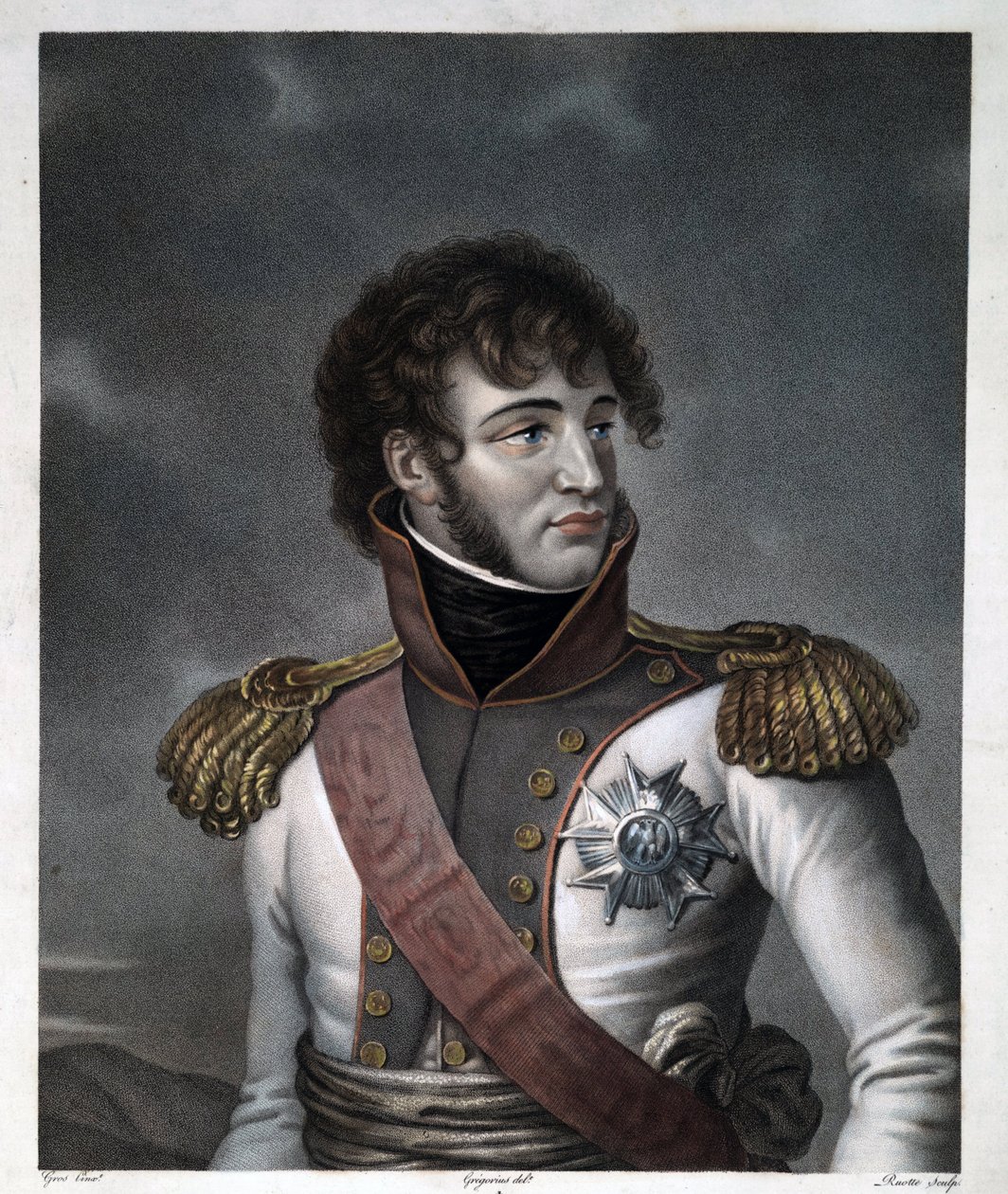 Joachim Muratin muotokuva - Gregorius, Albert (1774-1853) - n. 1806 - Etsaus, akvarelli - 48,5x38 - Yksityiskokoelma tekijältä Albertus Gregorius