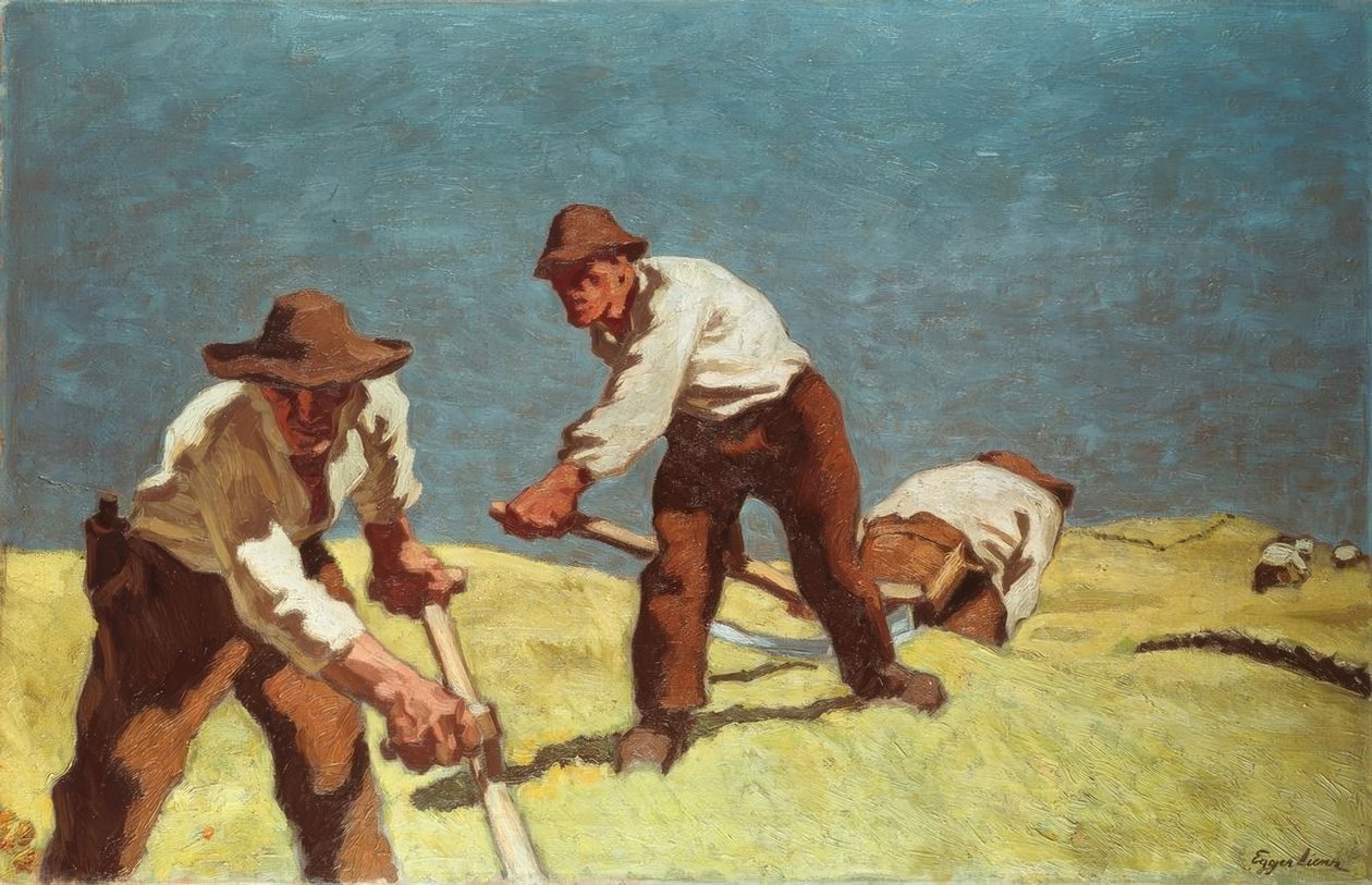 Niittovuoriviljelijät tekijältä Albin Egger-Lienz