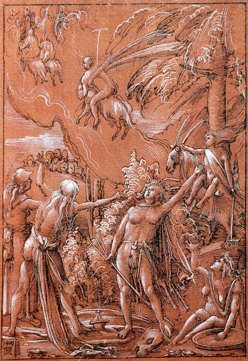 Lähtö sapatille, 1506 (kynä ja muste ja guassi paperille) tekijältä Albrecht Altdorfer