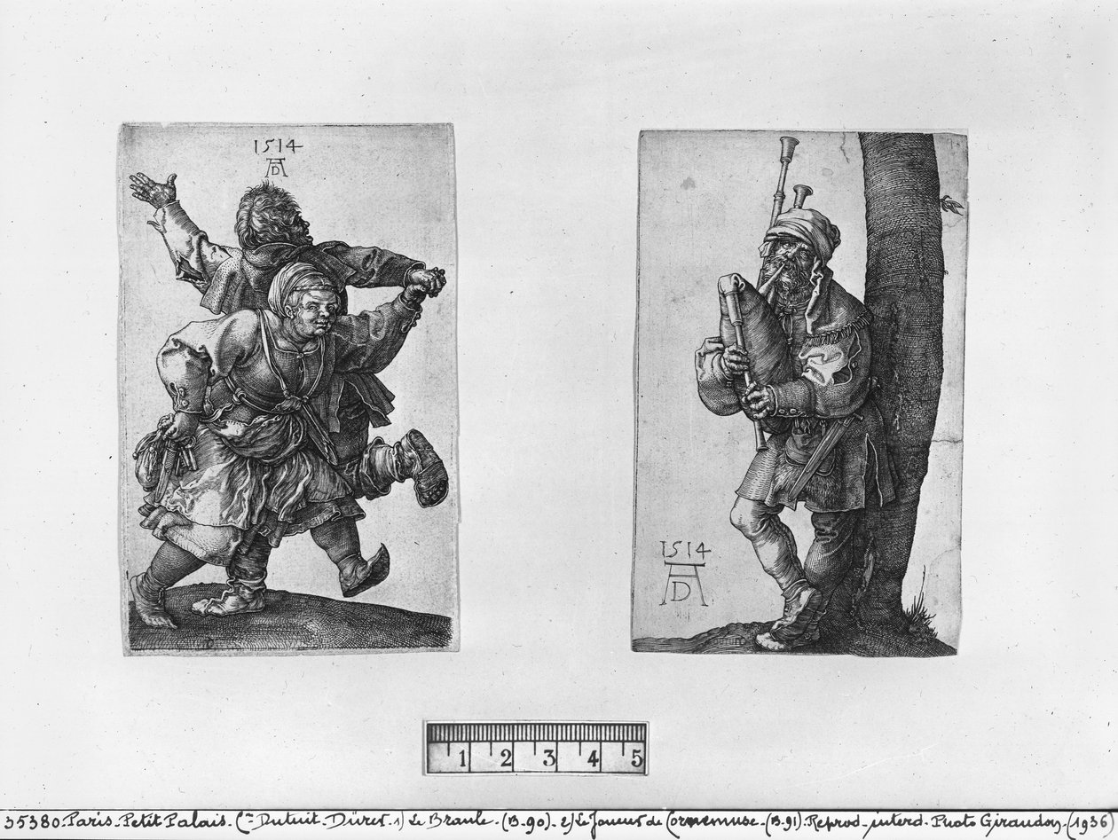 Tanssivat talonpojat ja säkkipilli, 1514 tekijältä Albrecht Dürer