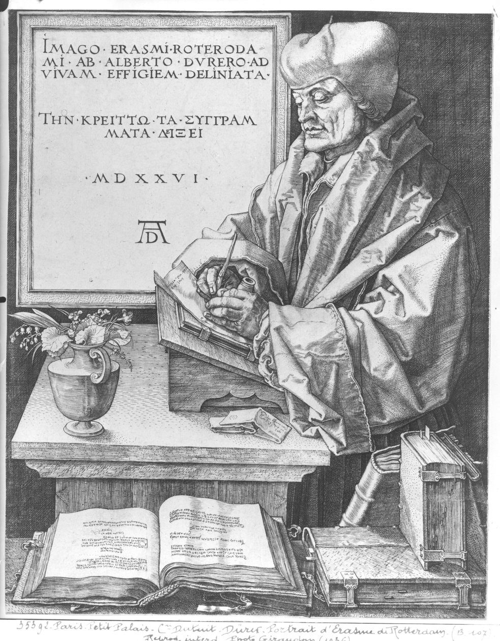 Desiderius Erasmus (1466-1536) Rotterdamista, 1526 tekijältä Albrecht Dürer