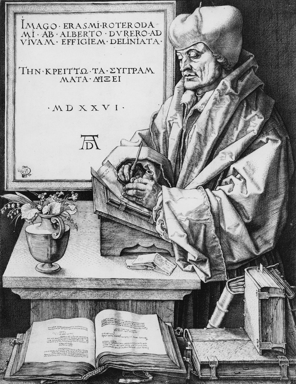 Desiderius Erasmus (1466-1536) Rotterdamista, 1526 tekijältä Albrecht Dürer