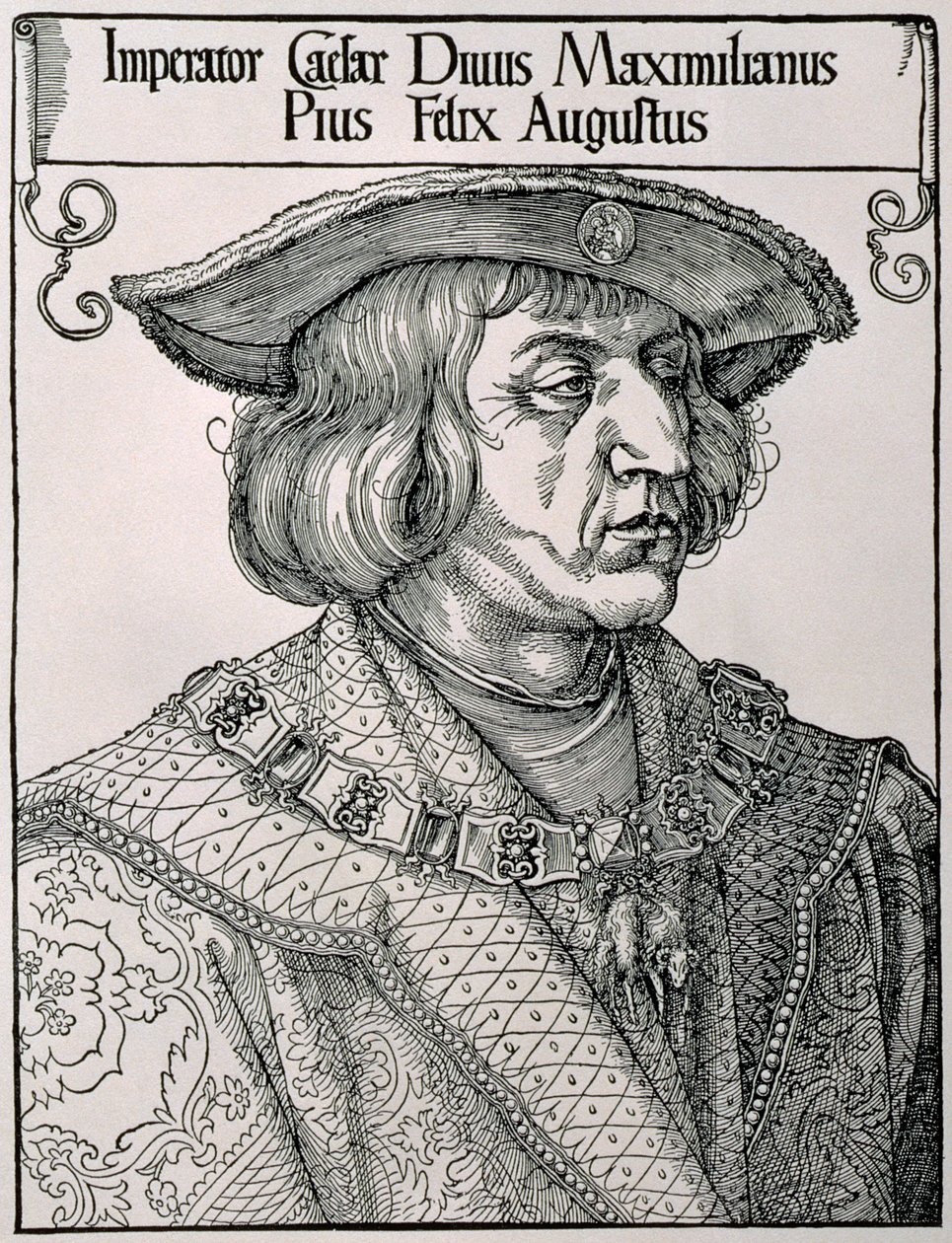 Saksan keisari Maximilian I (1459-1519), 1500-luvun alku tekijältä Albrecht Dürer