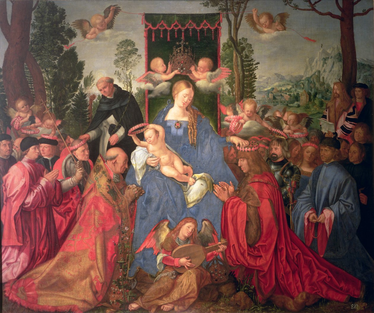 Ruusujen seppele alttaritaulu, 1600 tekijältä Albrecht Dürer
