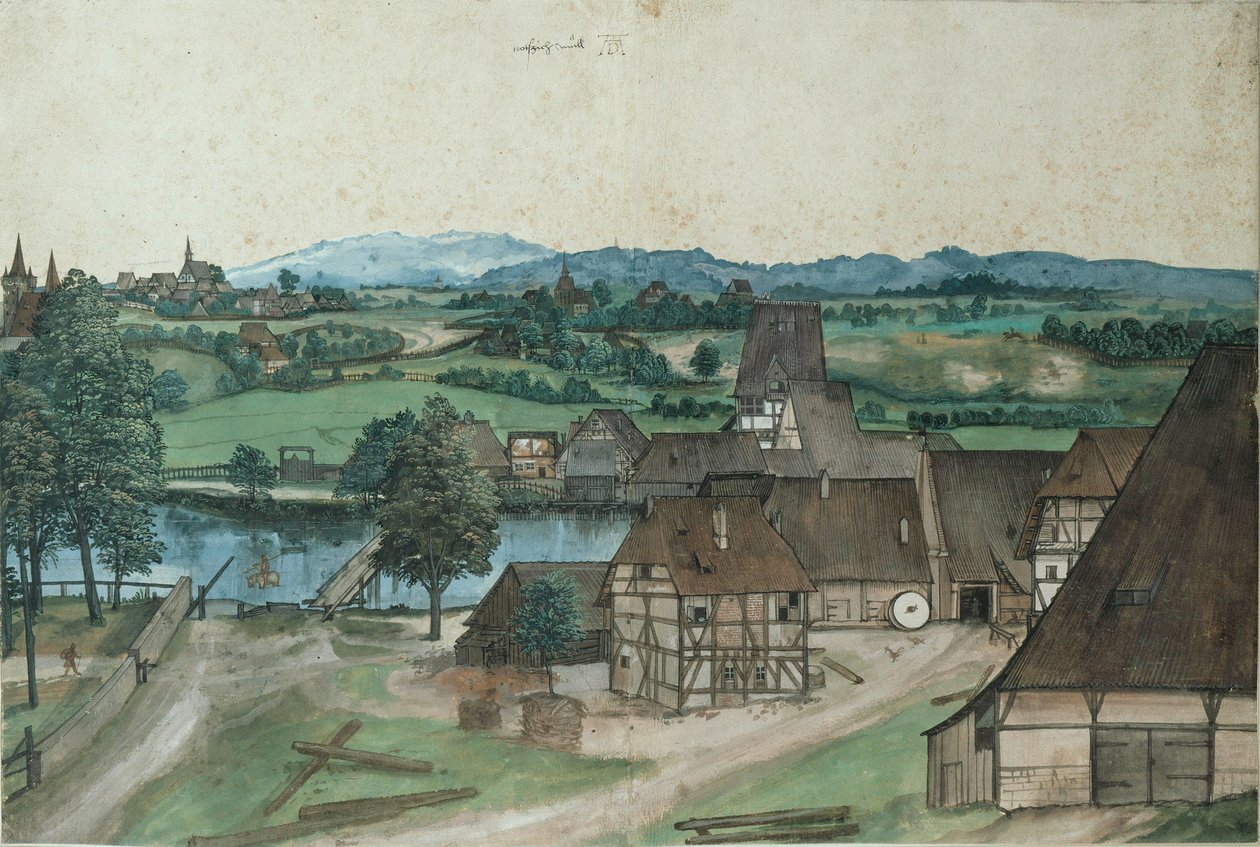 Hallerwiesen an der Pegnitz außerhalb Nürnbergs tekijältä Albrecht Dürer