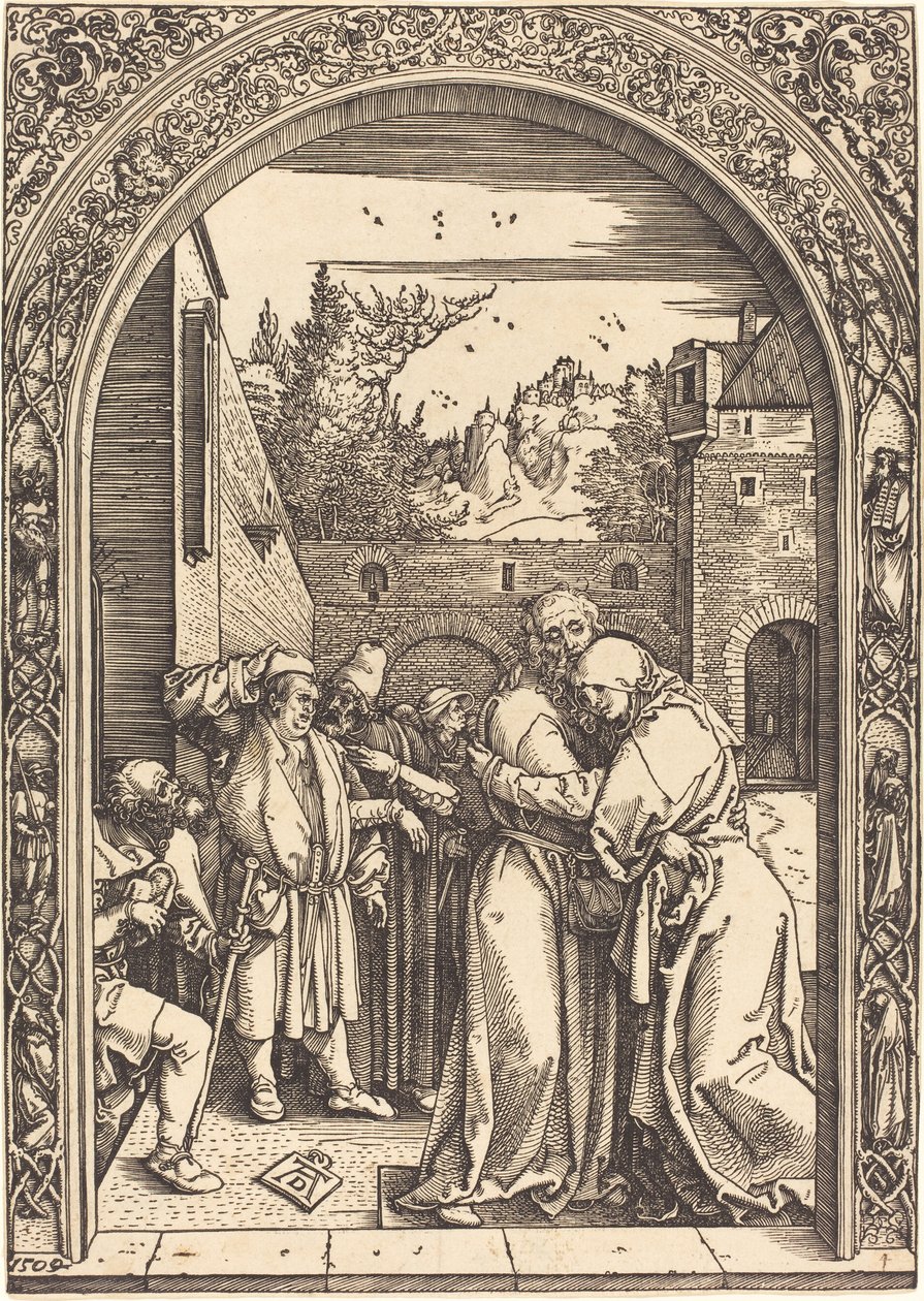 Joachim ja Anna Kultaisella portilla tekijältä Albrecht Dürer