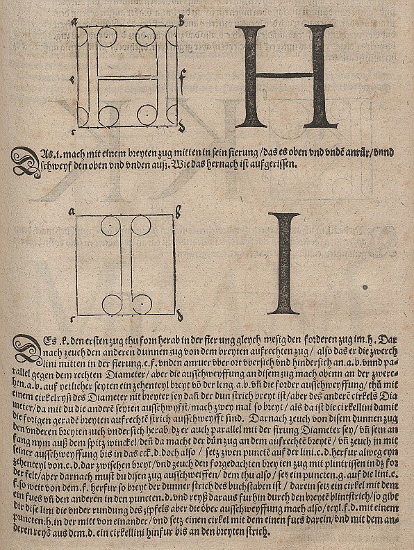 Buchstabenin rakenne tekijältä Albrecht Dürer