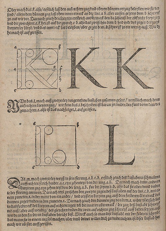 Buchstabenin rakenne tekijältä Albrecht Dürer