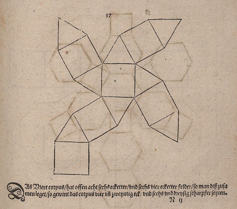 Netzabwicklung eines Kubooktaeders tekijältä Albrecht Dürer