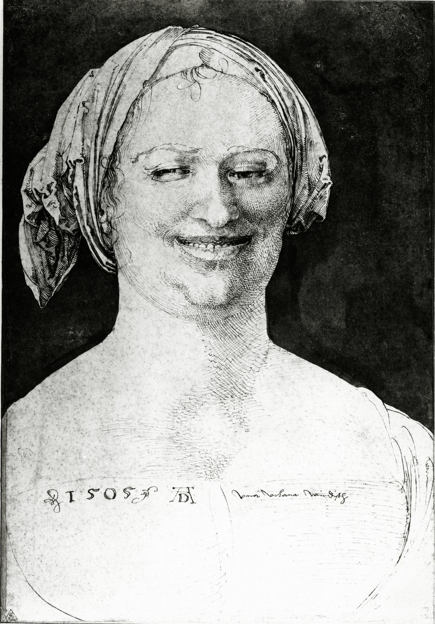 Talonpoikaisnaisen muotokuva, 1505 (kynä, muste ja pesu paperille) tekijältä Albrecht Dürer