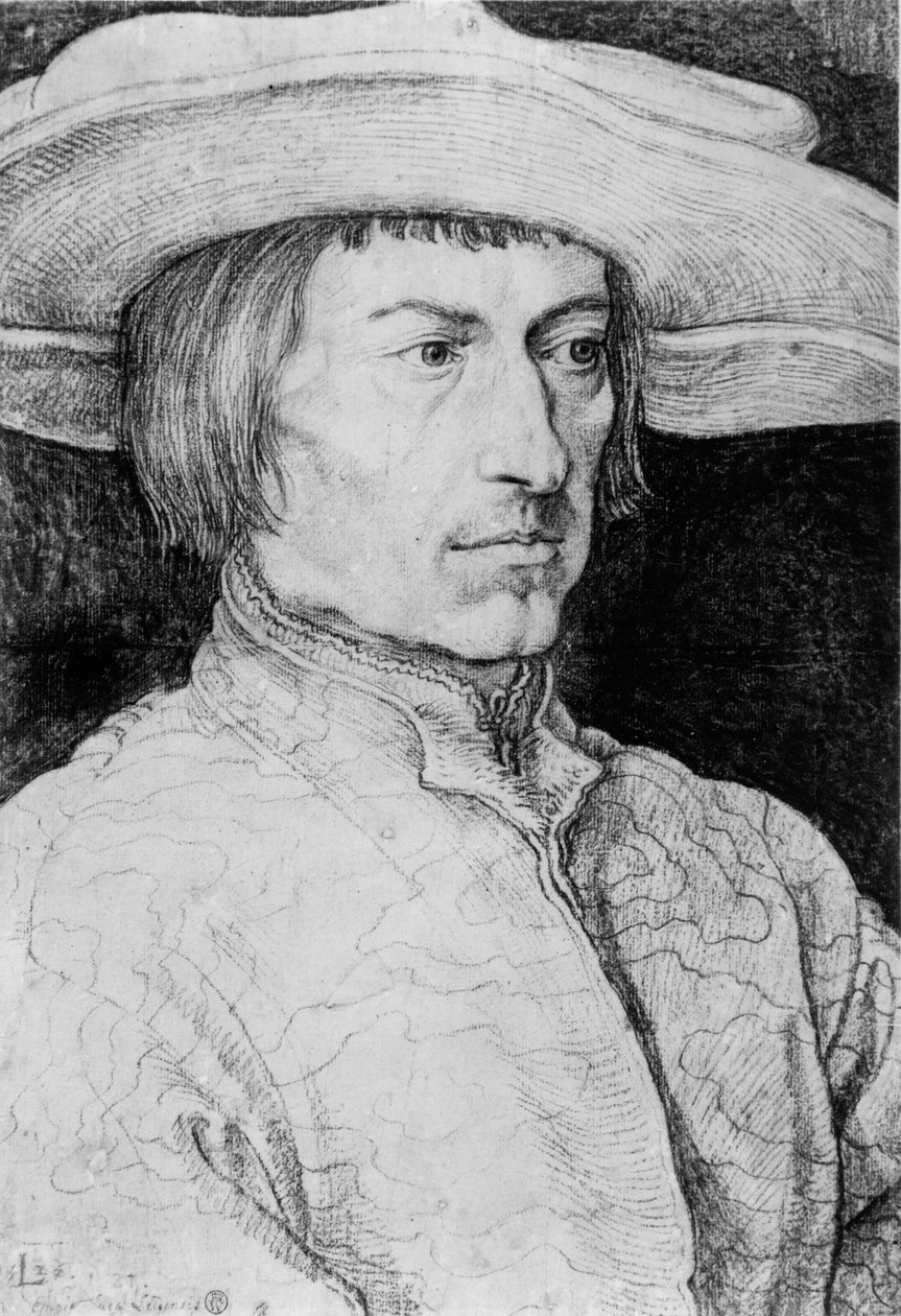 Tuntemattoman miehen muotokuva, 1525 (hiili paperille) tekijältä Albrecht Dürer