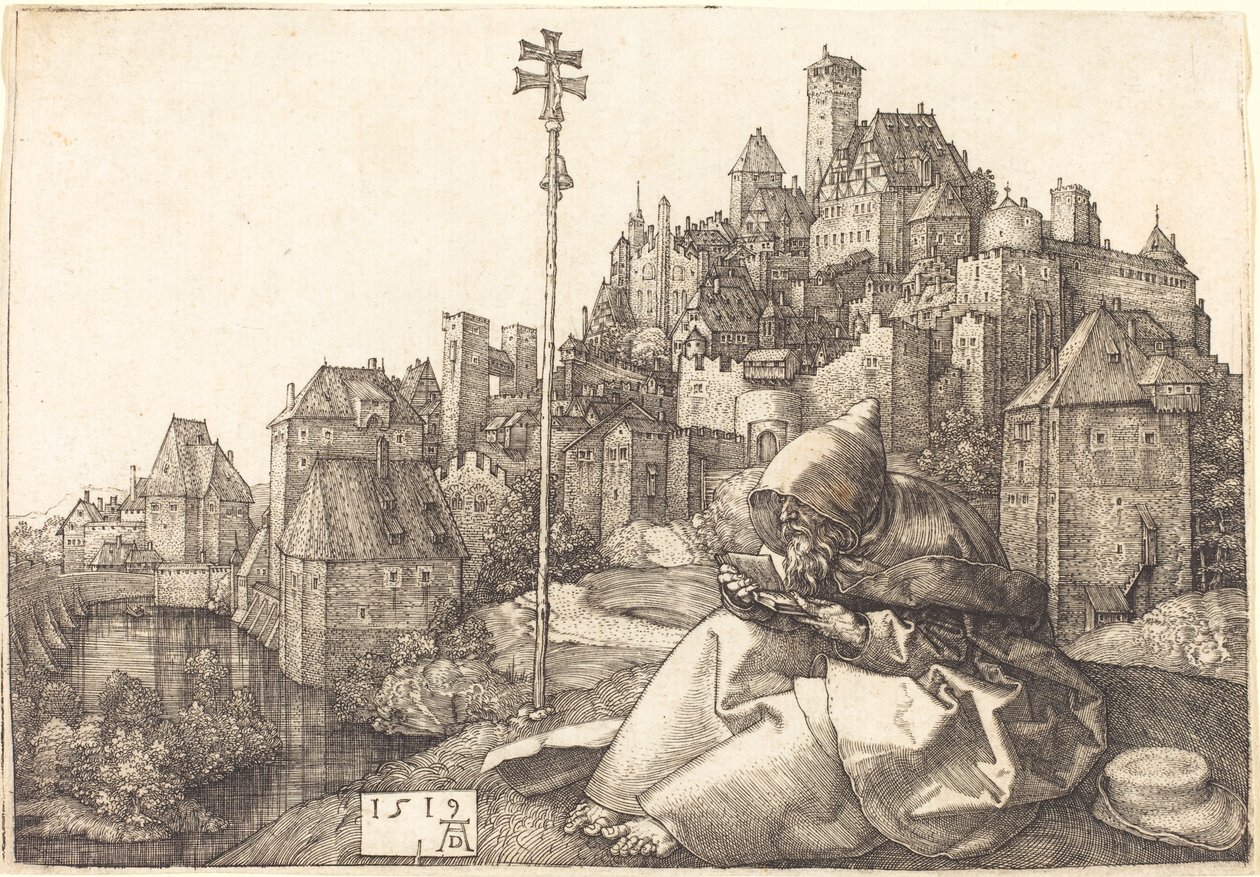 Saint Anthony lukeminen tekijältä Albrecht Dürer