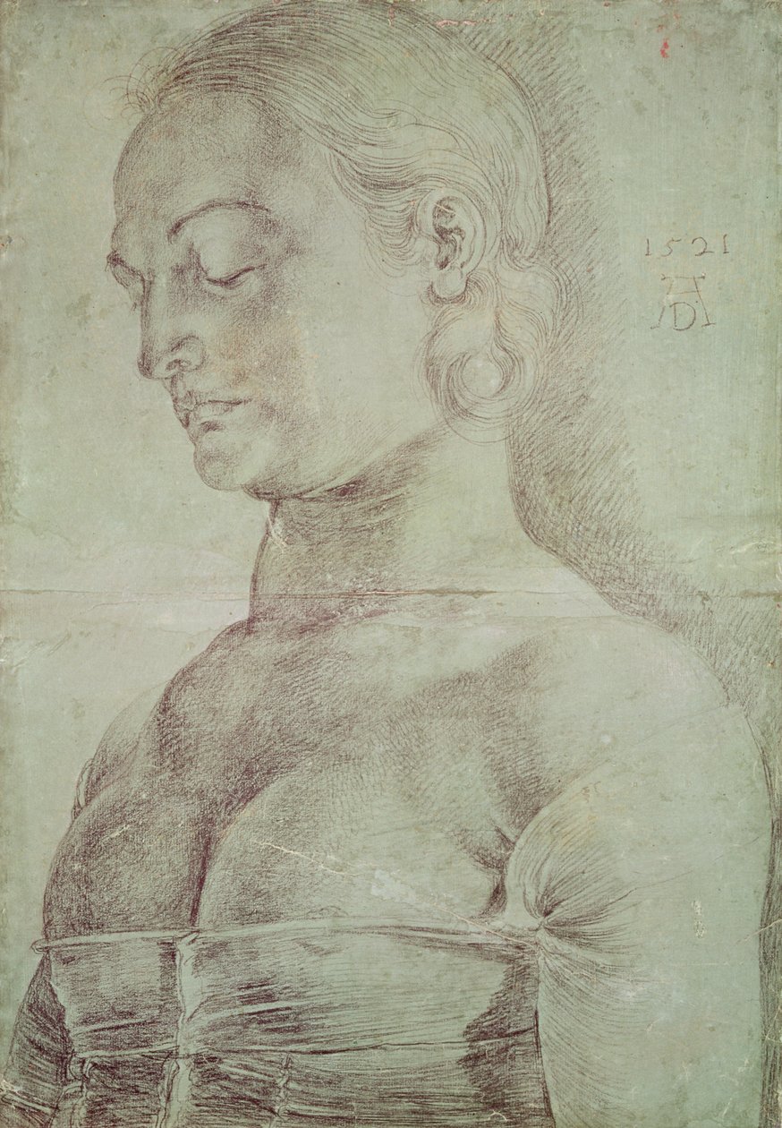Pyhä Apollonia, 1521 (kynä paperille) tekijältä Albrecht Dürer