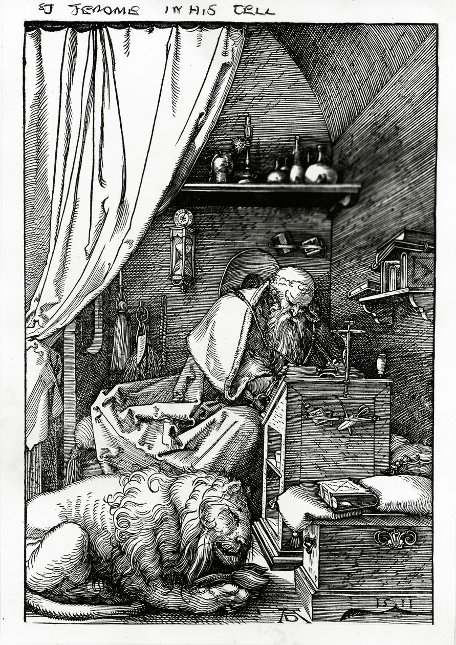 Pyhä Hieronymus sellissään, 1511 tekijältä Albrecht Dürer