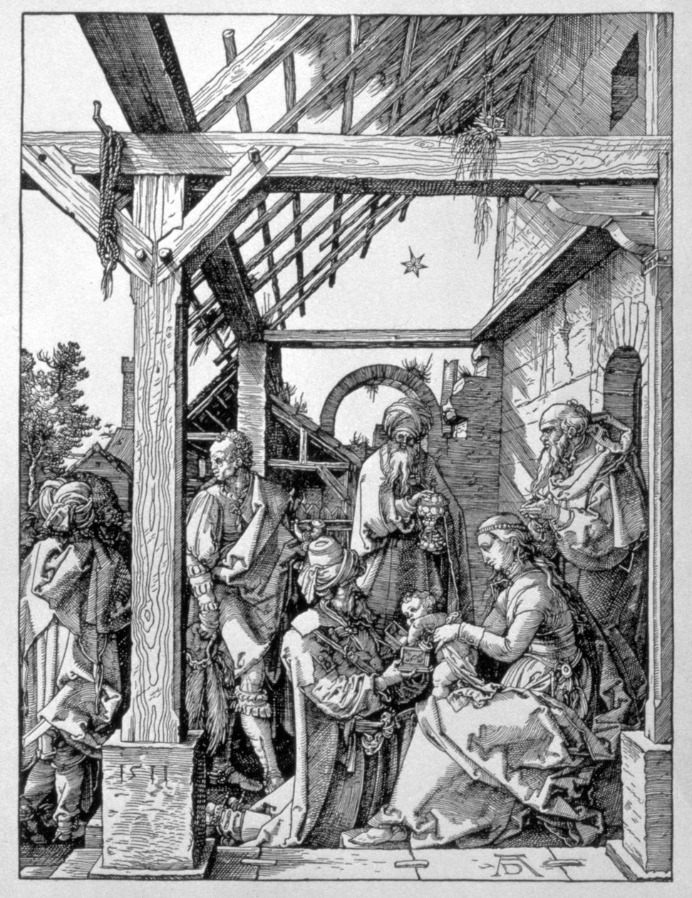 Maagien palvonta, 1511 tekijältä Albrecht Dürer