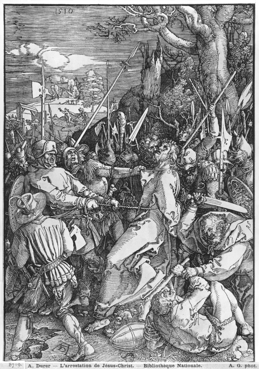 Jeesuksen Kristuksen pidätys, 1510 tekijältä Albrecht Dürer