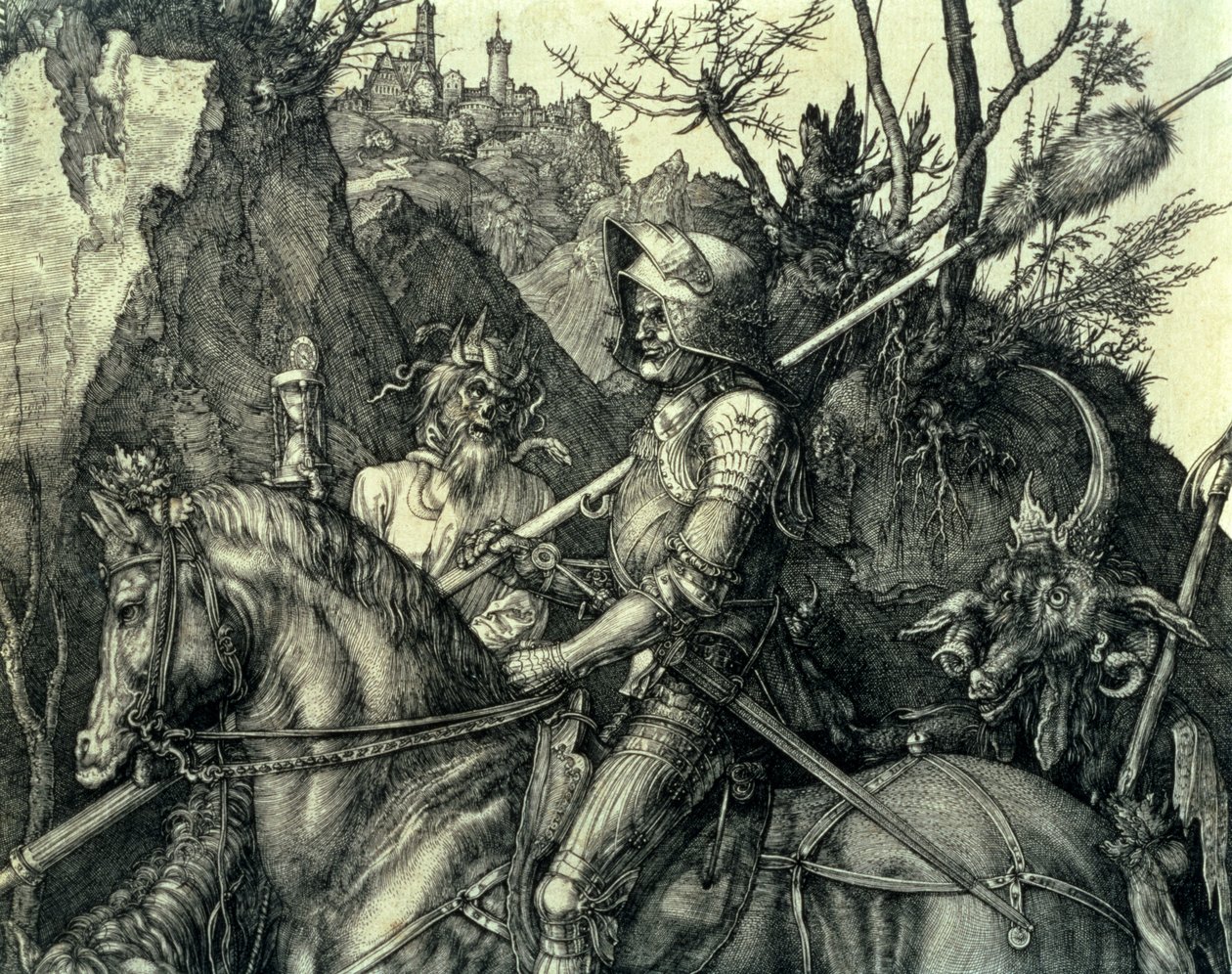 Ritari, Kuolema ja Paholainen, 1513-14, yksityiskohta tekijältä Albrecht Dürer
