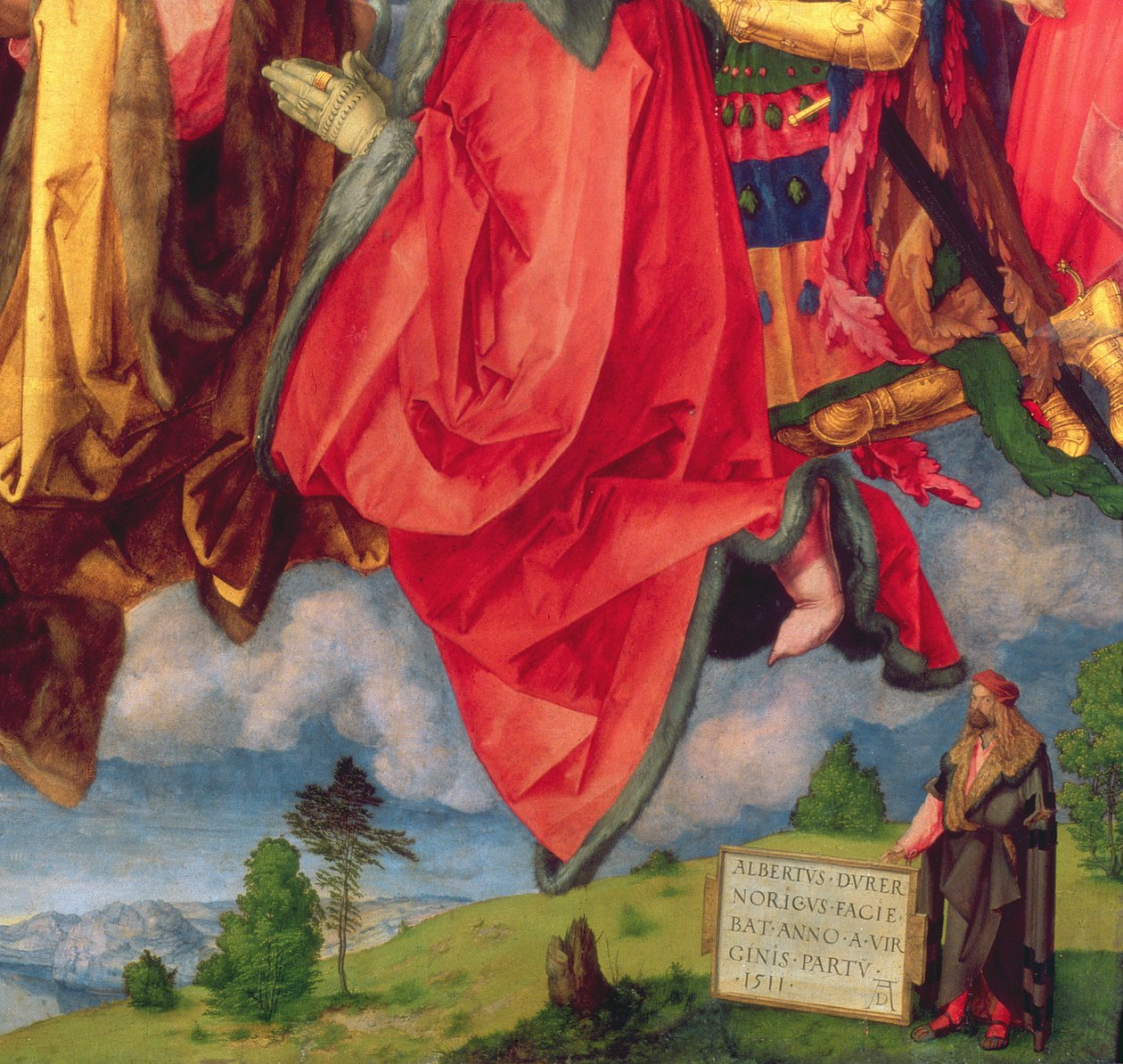 Landauer-alttaritaulu, Kaikkien pyhien päivä, 1511 (68677:n yksityiskohta) tekijältä Albrecht Dürer
