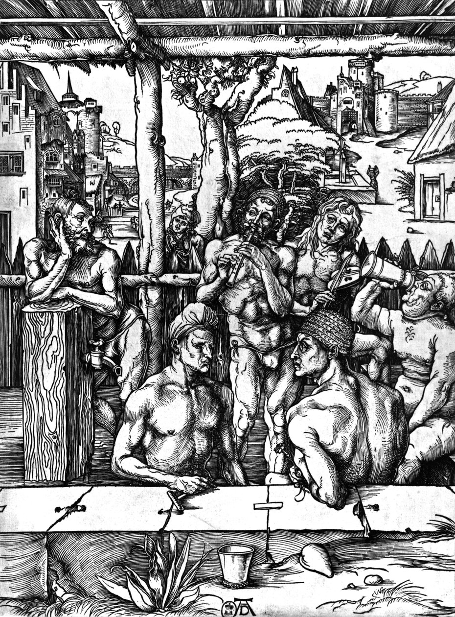 Miesten kylpylä, n. 1498 tekijältä Albrecht Dürer