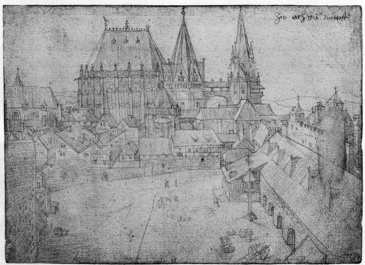 Aachenin ministeri, 1520 (hopeapiste paperilla) tekijältä Albrecht Dürer