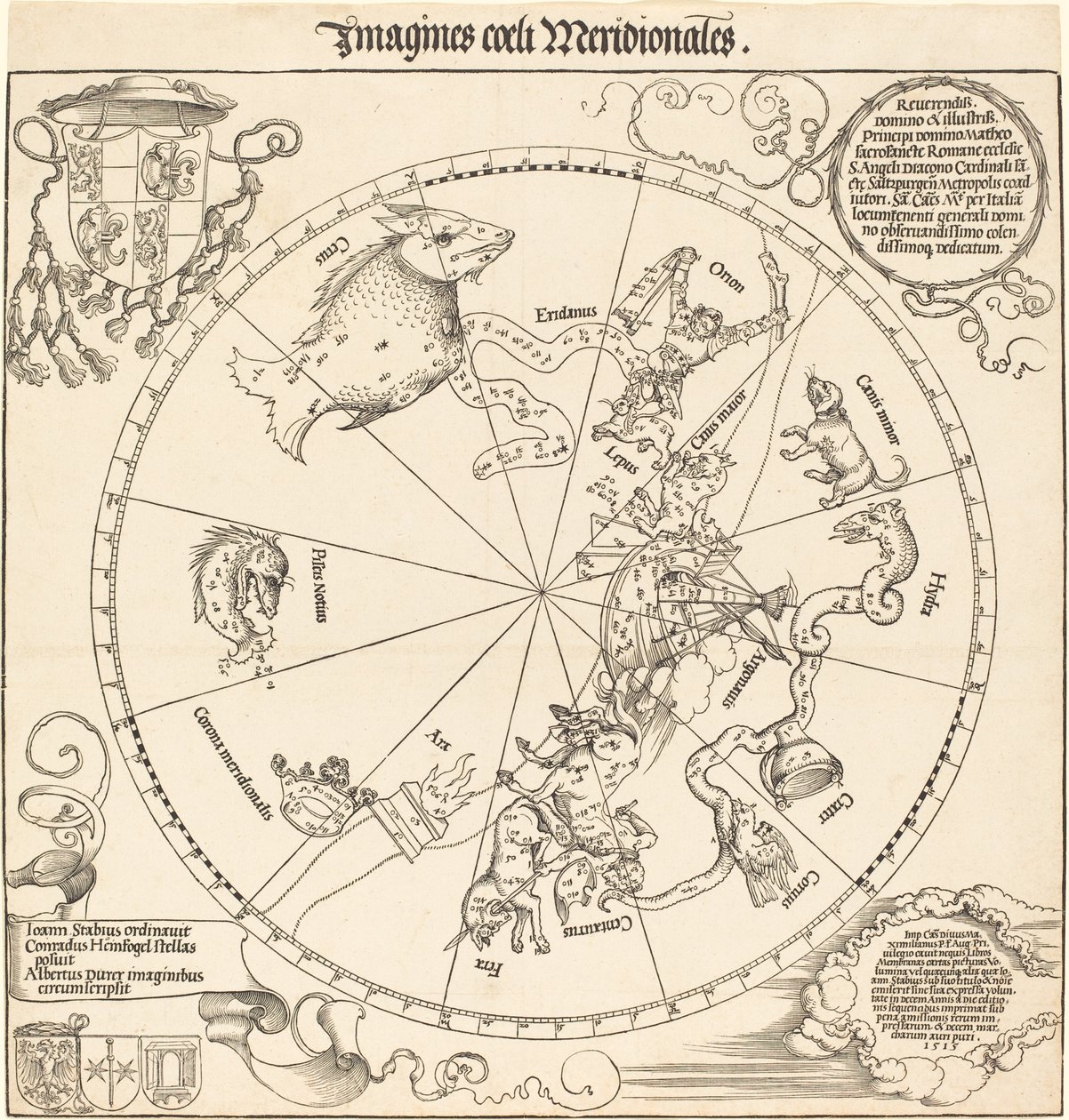 Eteläinen taivaallinen pallonpuolisko tekijältä Albrecht Dürer