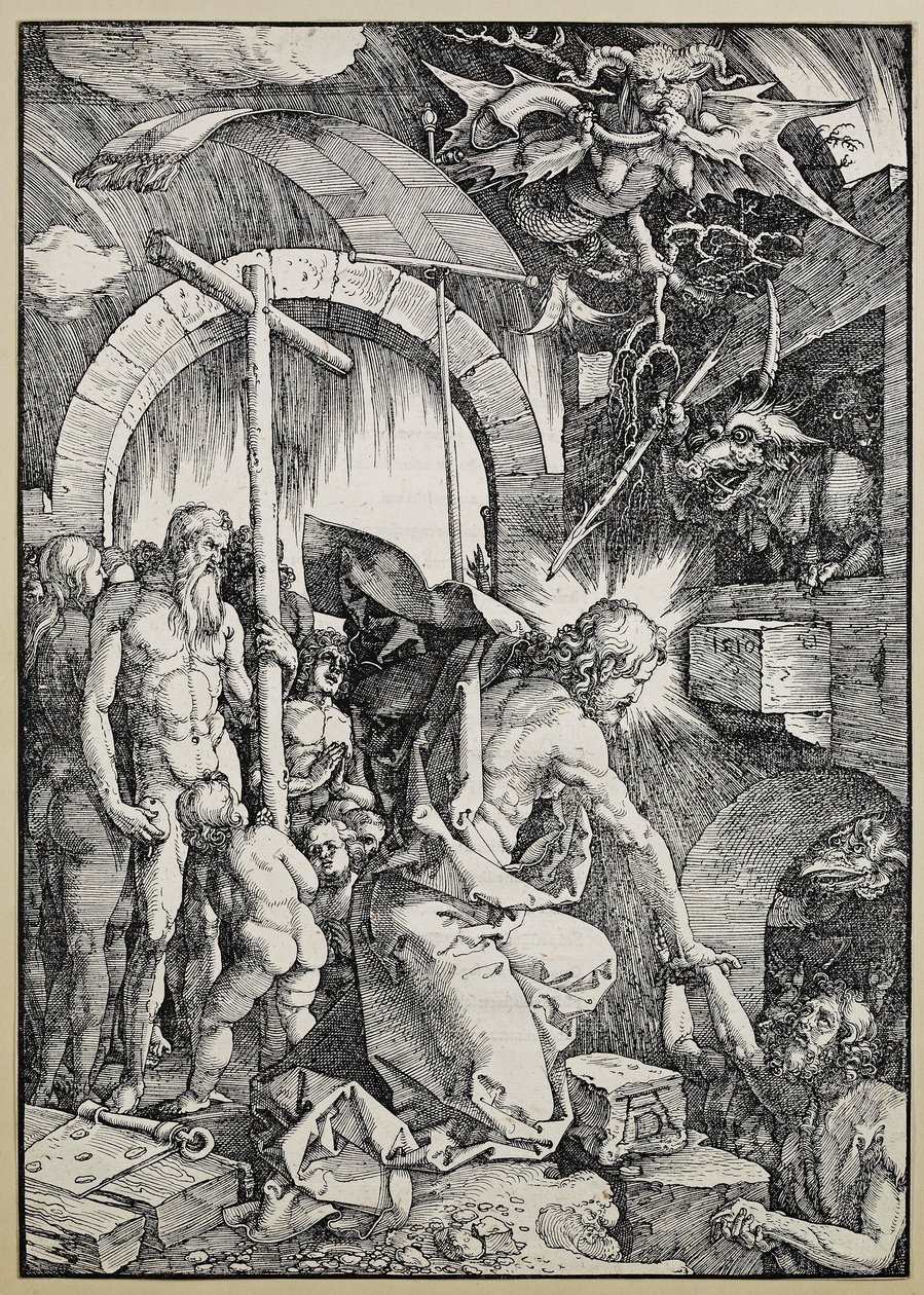 Kristus Limbossa, 1510 (Recto: Puupiirros Verso: kohopaino) tekijältä Albrecht Dürer