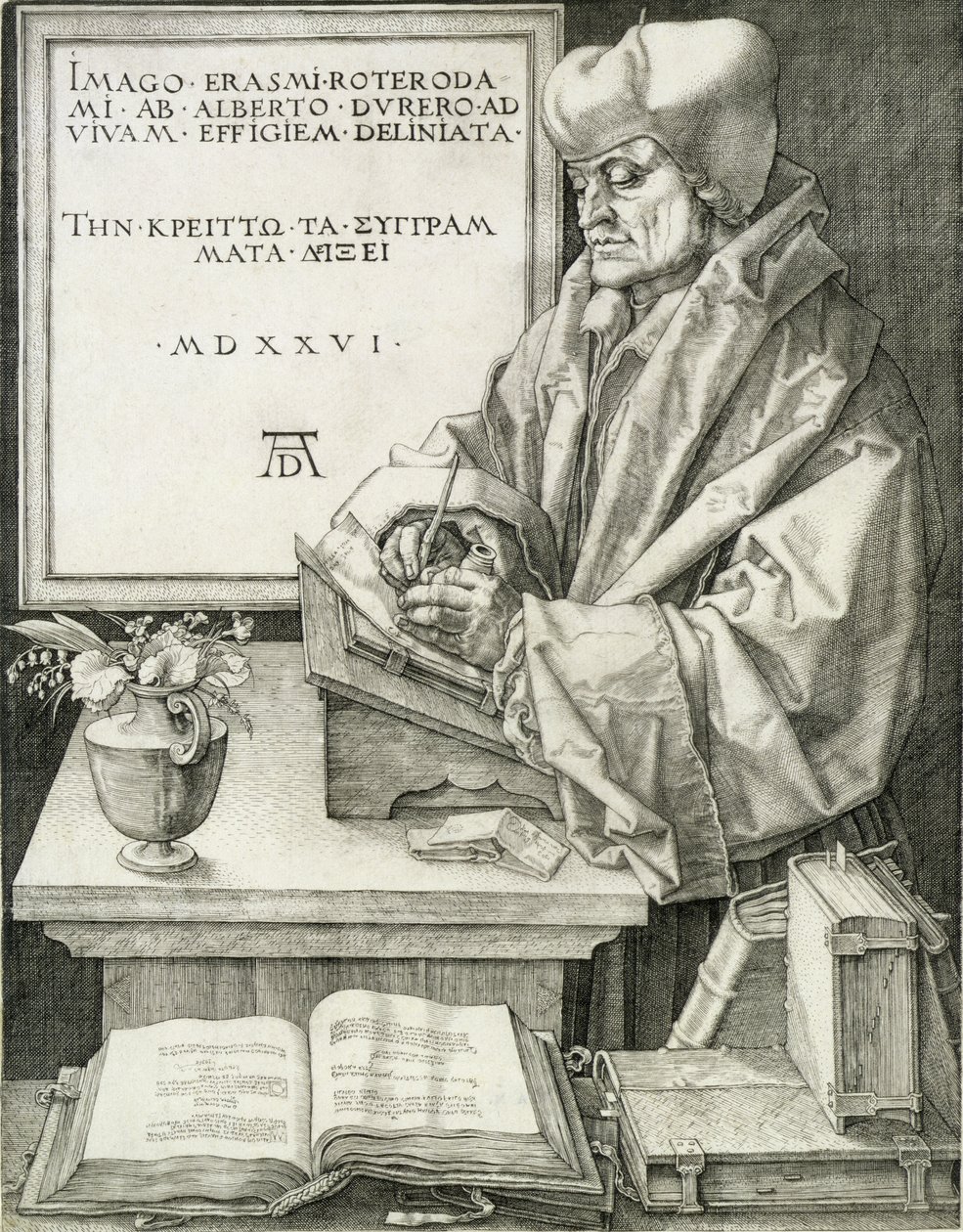 Desiderius Erasmus (1466-1536) Rotterdamista, 1526 tekijältä Albrecht Dürer