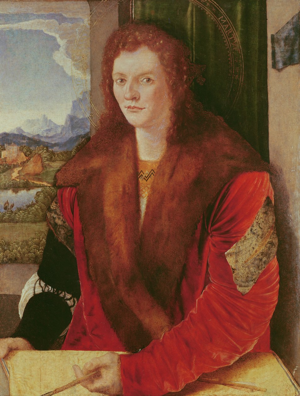 Nuoren miehen muotokuva tai nuoren miehen muotokuva, jota edustaa Pyhä Sebastian, n. 1499 tekijältä Albrecht Dürer
