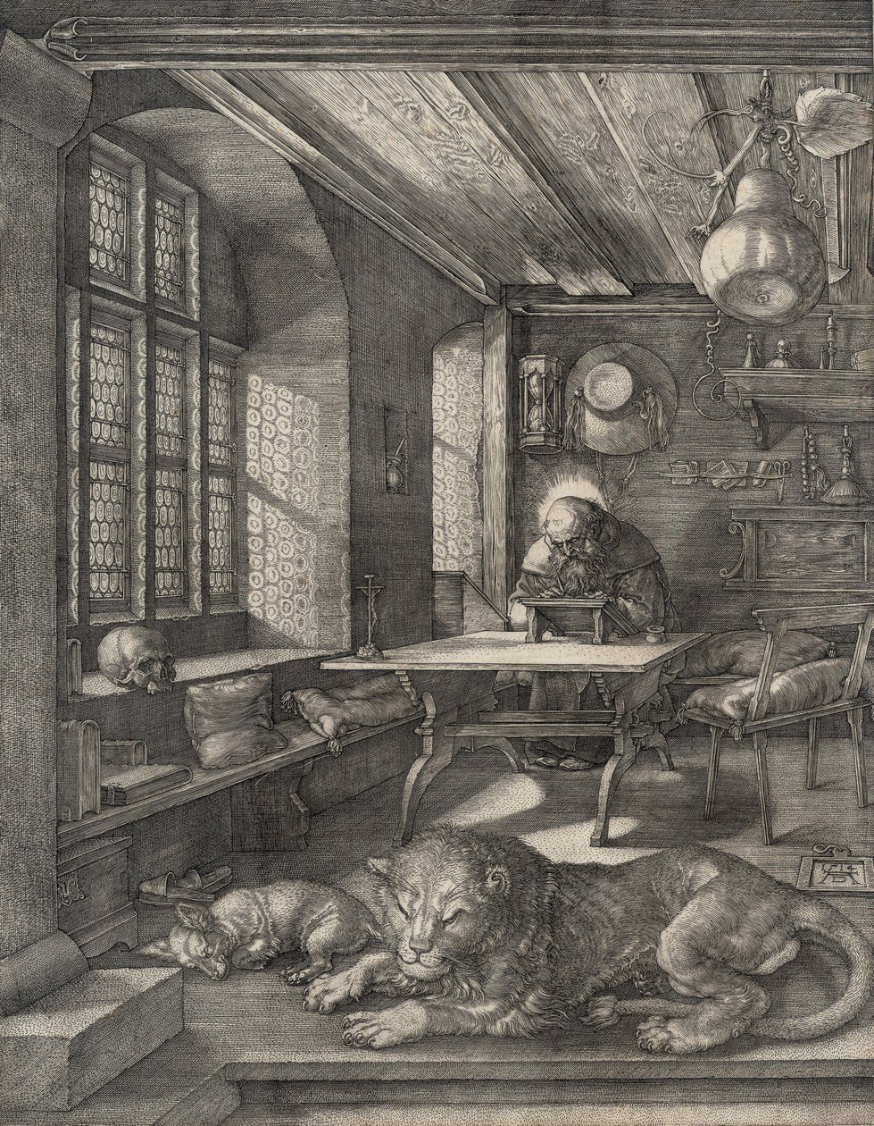 Pyhä Hieronymus tutkimuksessaan, 1514 tekijältä Albrecht Dürer