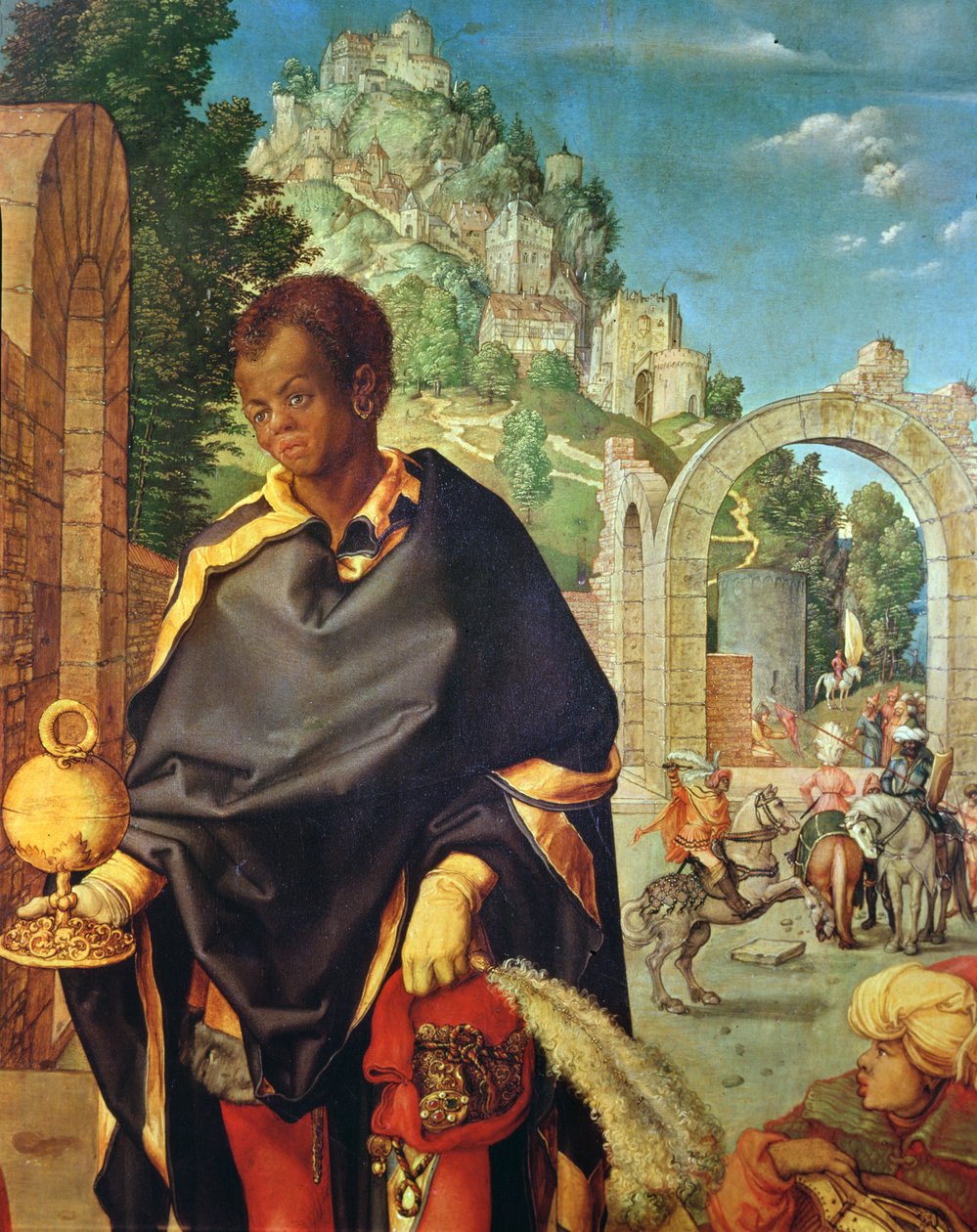 The Adoration of the Magi yksityiskohta Balthazarista, 1504 öljytaulu tekijältä Albrecht Dürer