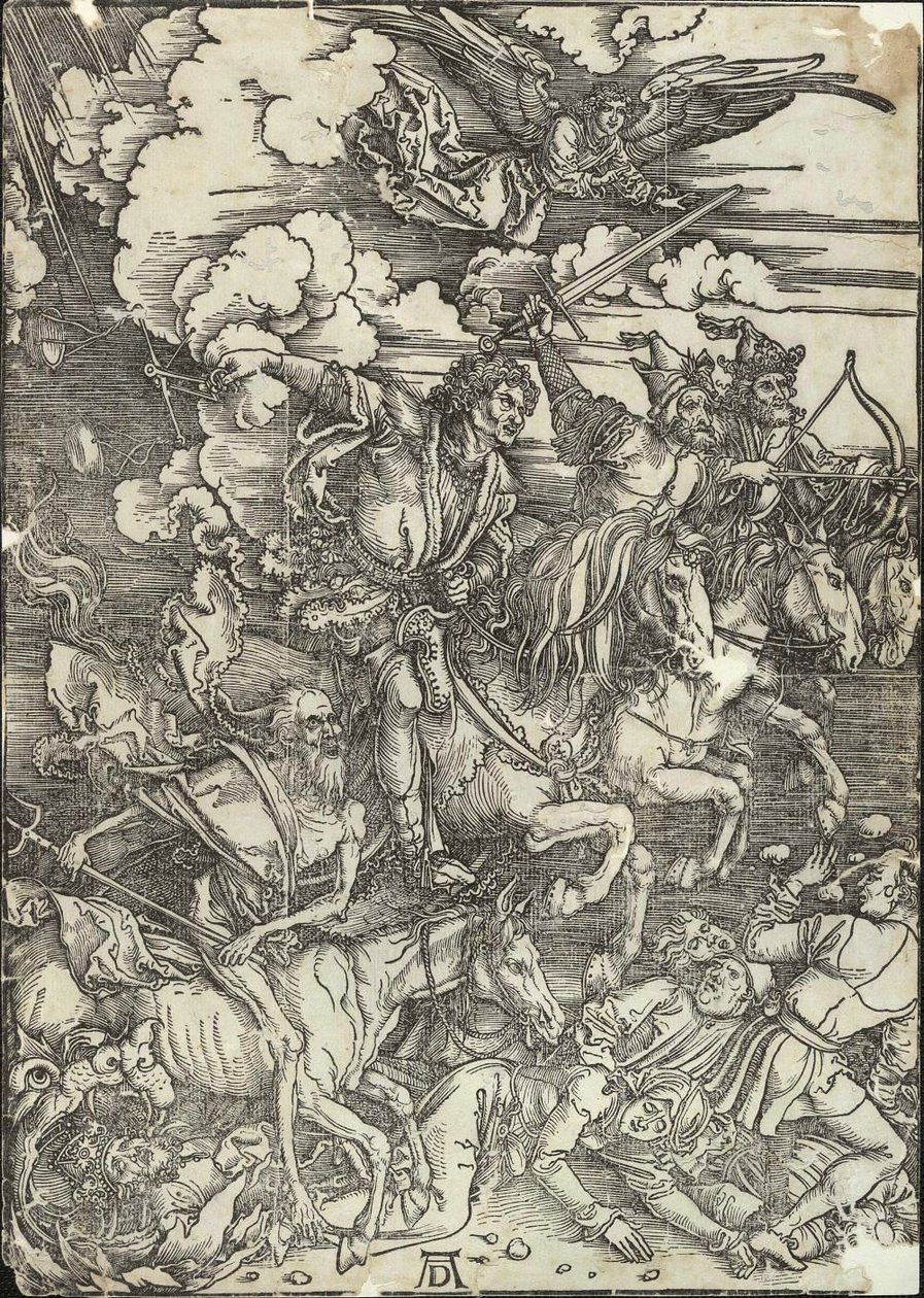 Neljä maailmanlopun ratsumiestä tekijältä Albrecht Dürer