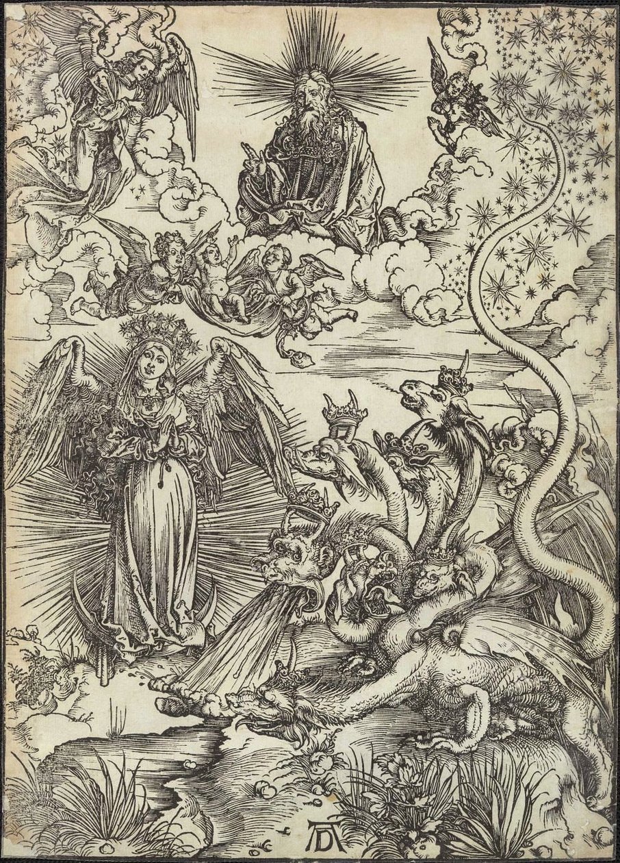 Nainen pukeutunut aurinkoon tekijältä Albrecht Dürer