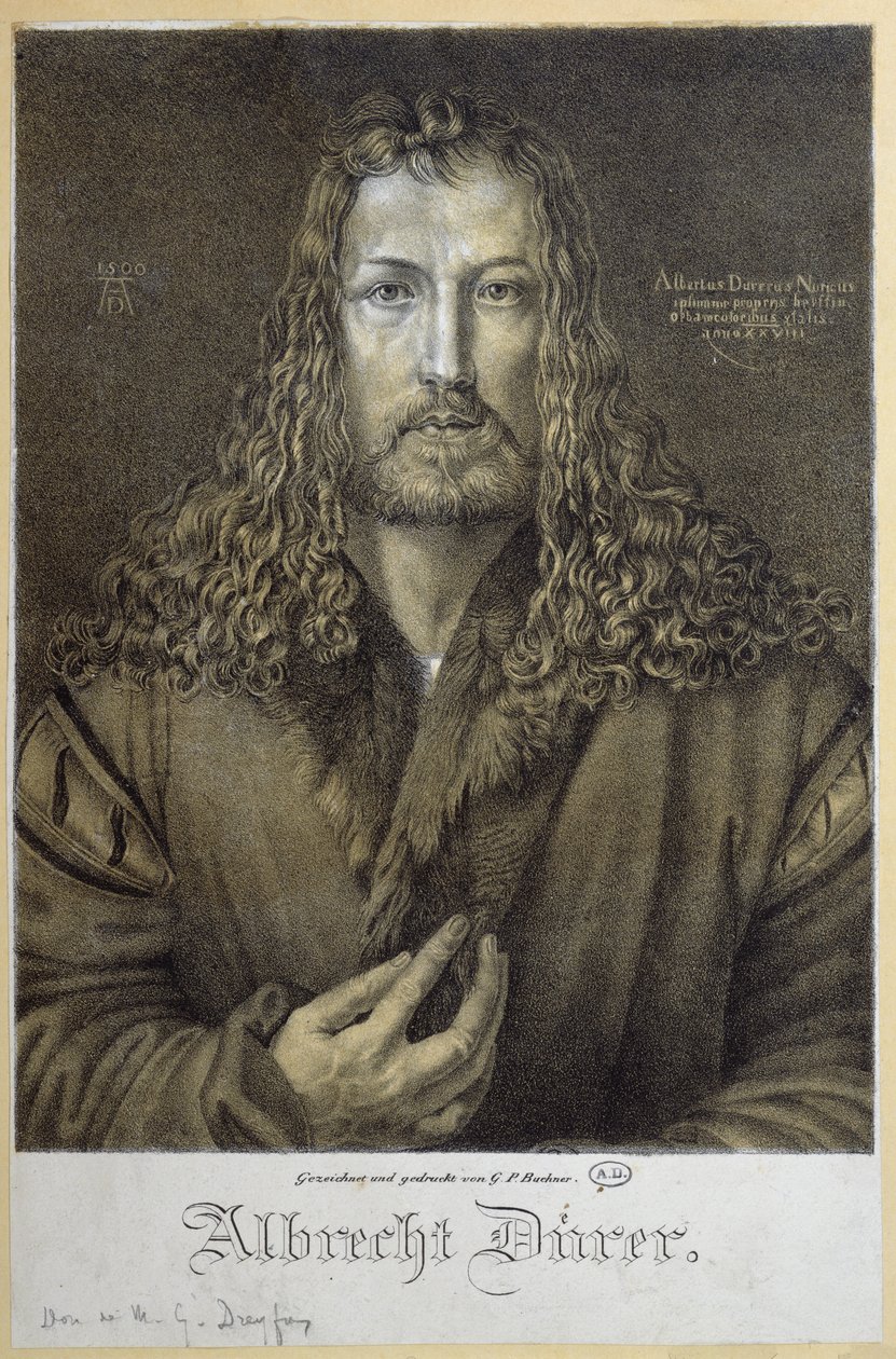 Omakuva 28, 1500, kaiverrus G. P. Buchner tekijältä Albrecht Dürer