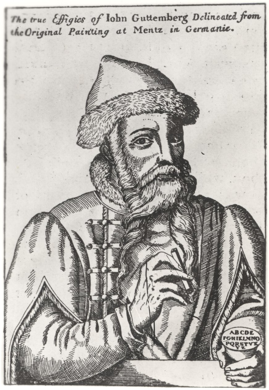 Johannes Gutenbergin muotokuva (n. 1400-1468) tekijältä Albrecht Mentz