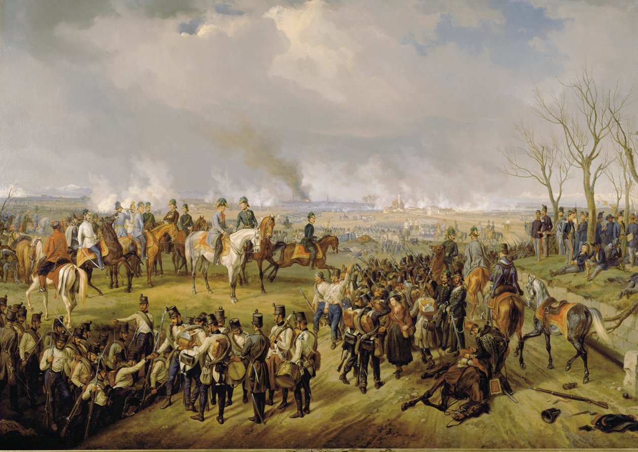 Kenttämarsalkka Radetzky Novaran taistelun aikana ... (maalaus kankaalle) tekijältä Albrecht Adam