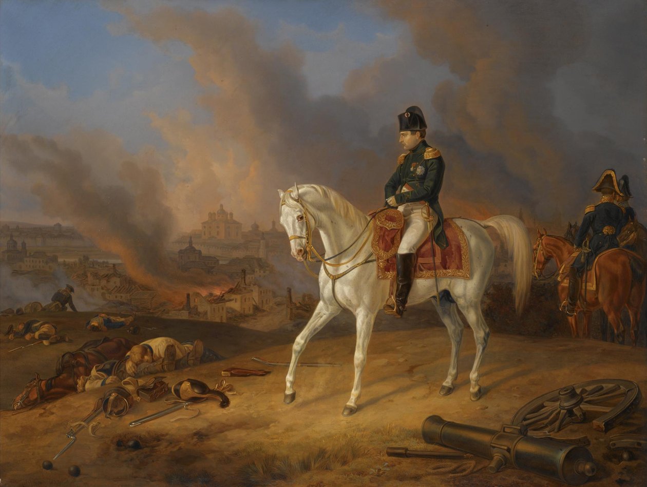 Napoleon Bonaparte ennen palavaa Smolenskin kaupunkia tekijältä Albrecht Adam