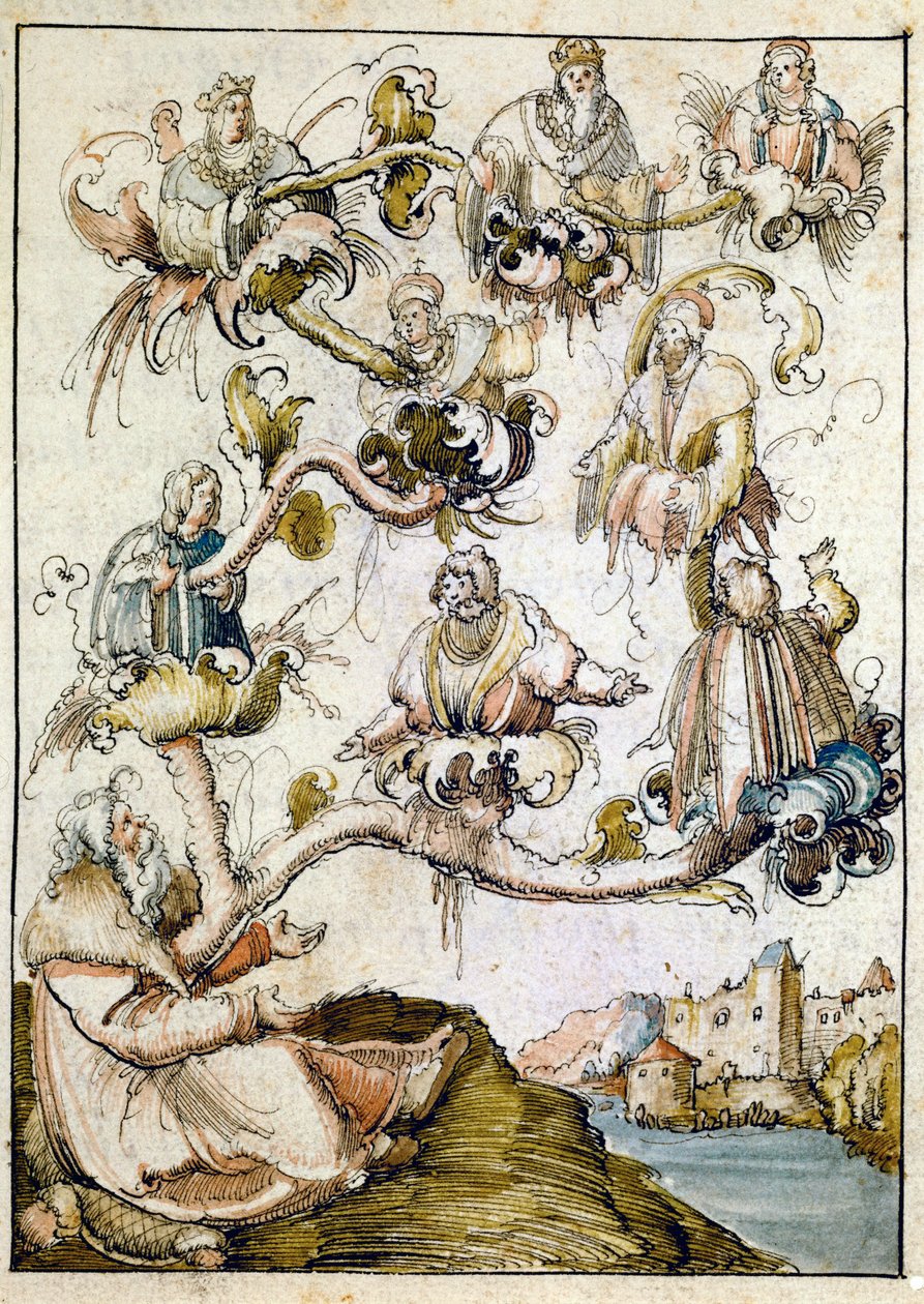 Habsburgien sukututkimus, todennäköisesti Albrecht Altdorferin laatima ... tekijältä Albrecht Altdorfer