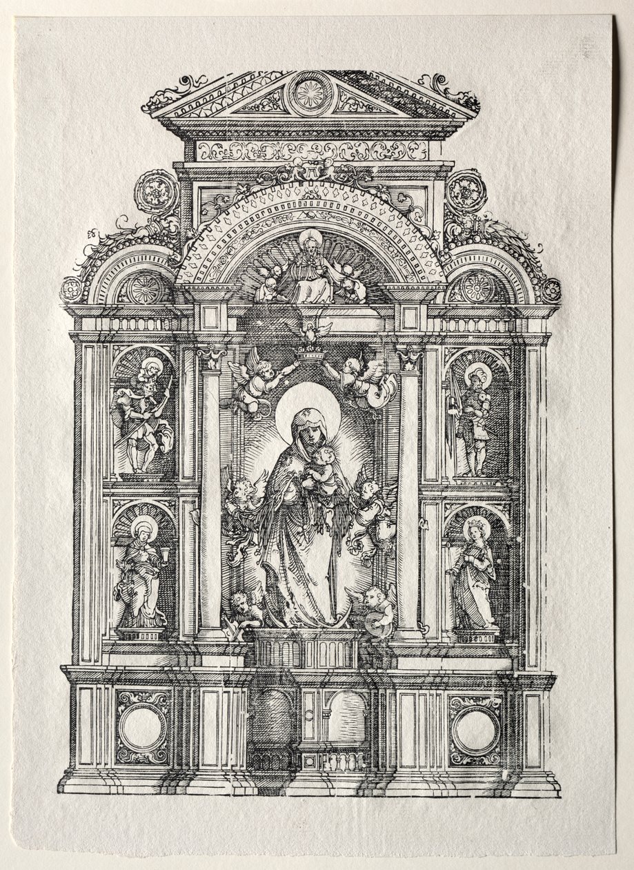 Alttari kauniin Regensburgin Marian kanssa tekijältä Albrecht Altdorfer