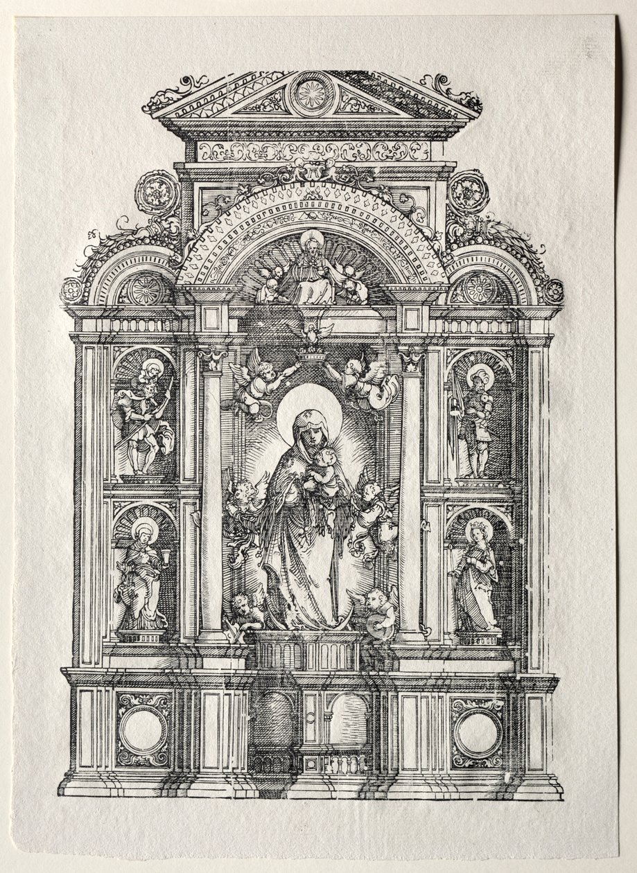 Alttari kauniin Regensburgin Marian kanssa, 1520. tekijältä Albrecht Altdorfer