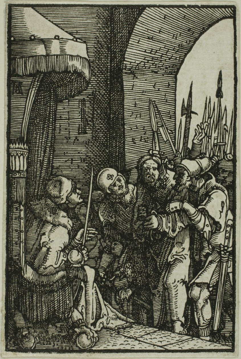 Kristus Pilatuksen edessä, julkaisusta Ihmisen lankeemus ja lunastus tekijältä Albrecht Altdorfer