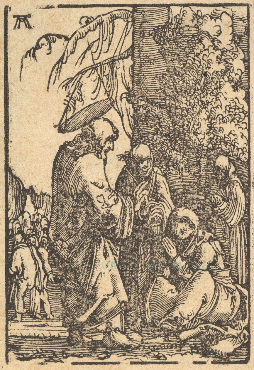 Kristus jättää äitinsä, ihmiskunnan lankeemuksesta ja pelastuksesta ..., n. 1513. tekijältä Albrecht Altdorfer