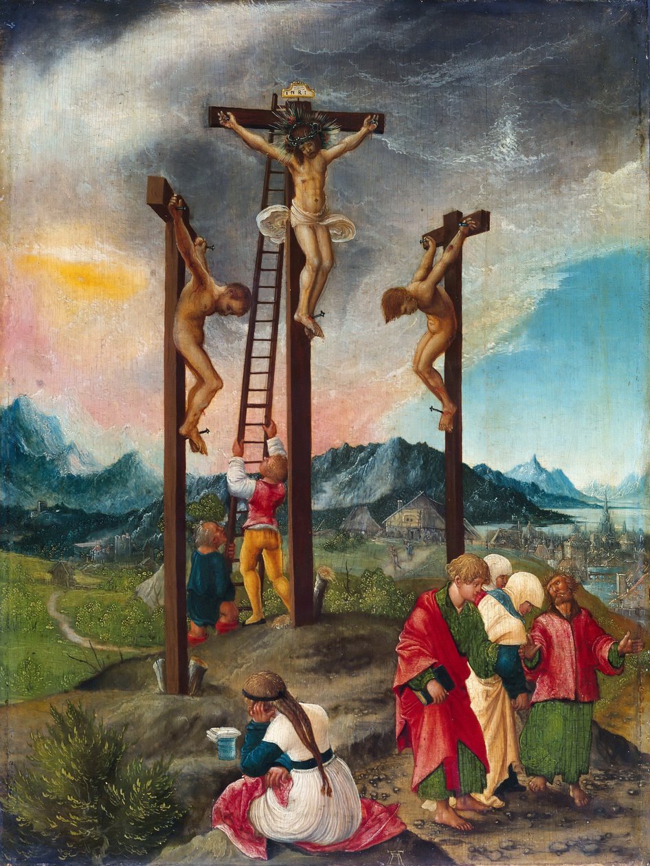Christus am Kreuz zwischen den Schächern tekijältä Albrecht Altdorfer