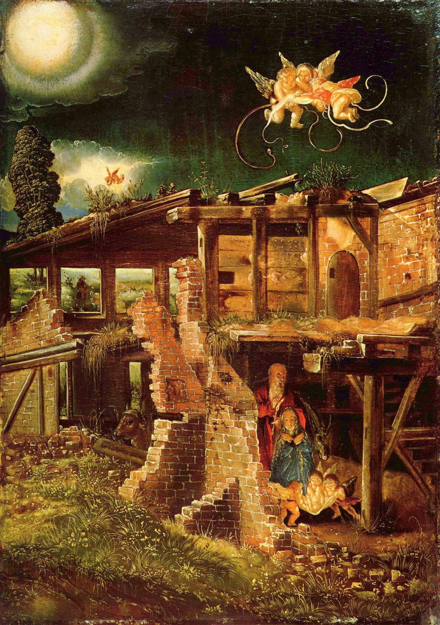 Saksa: Die Geburt Christi Kristuksen syntymä tekijältä Albrecht Altdorfer