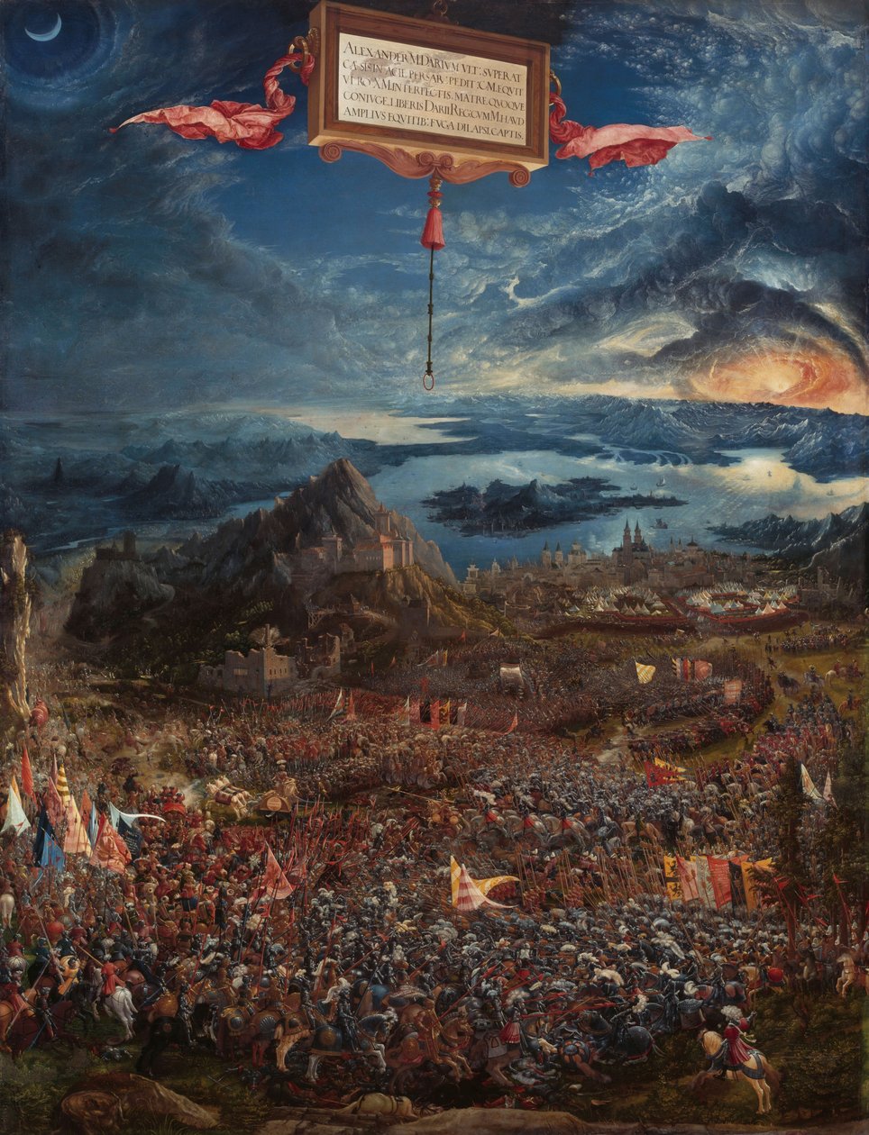 Saksa: Historienzyklus: Alexanderschlacht (Schlacht bei Issus) Aleksanterin taistelu Issusissa. tekijältä Albrecht Altdorfer