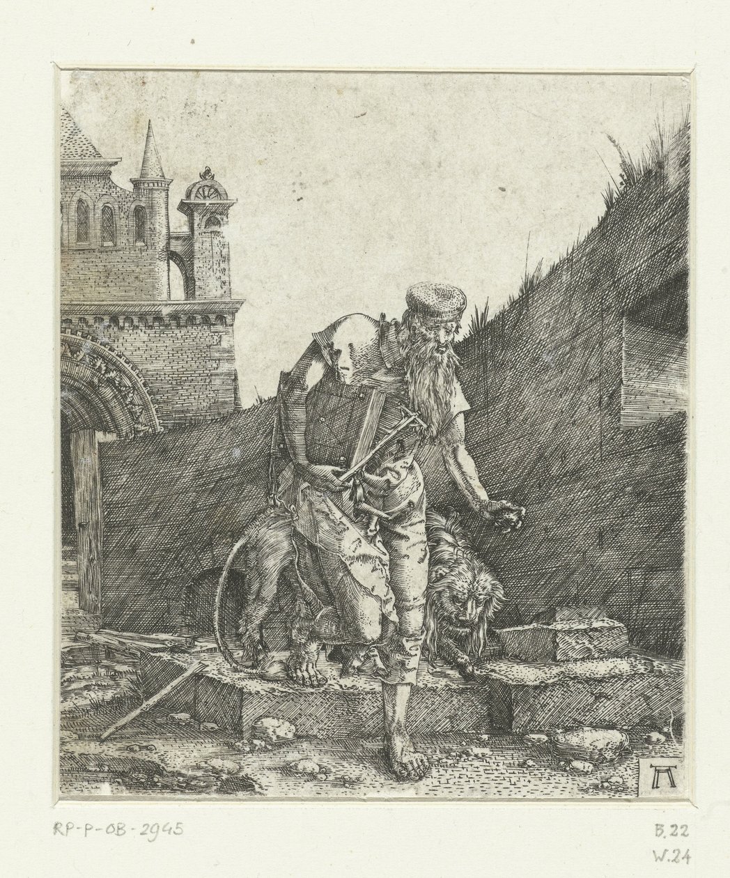 Pyhä Hieronymus kirkon pihalla tekijältä Albrecht Altdorfer